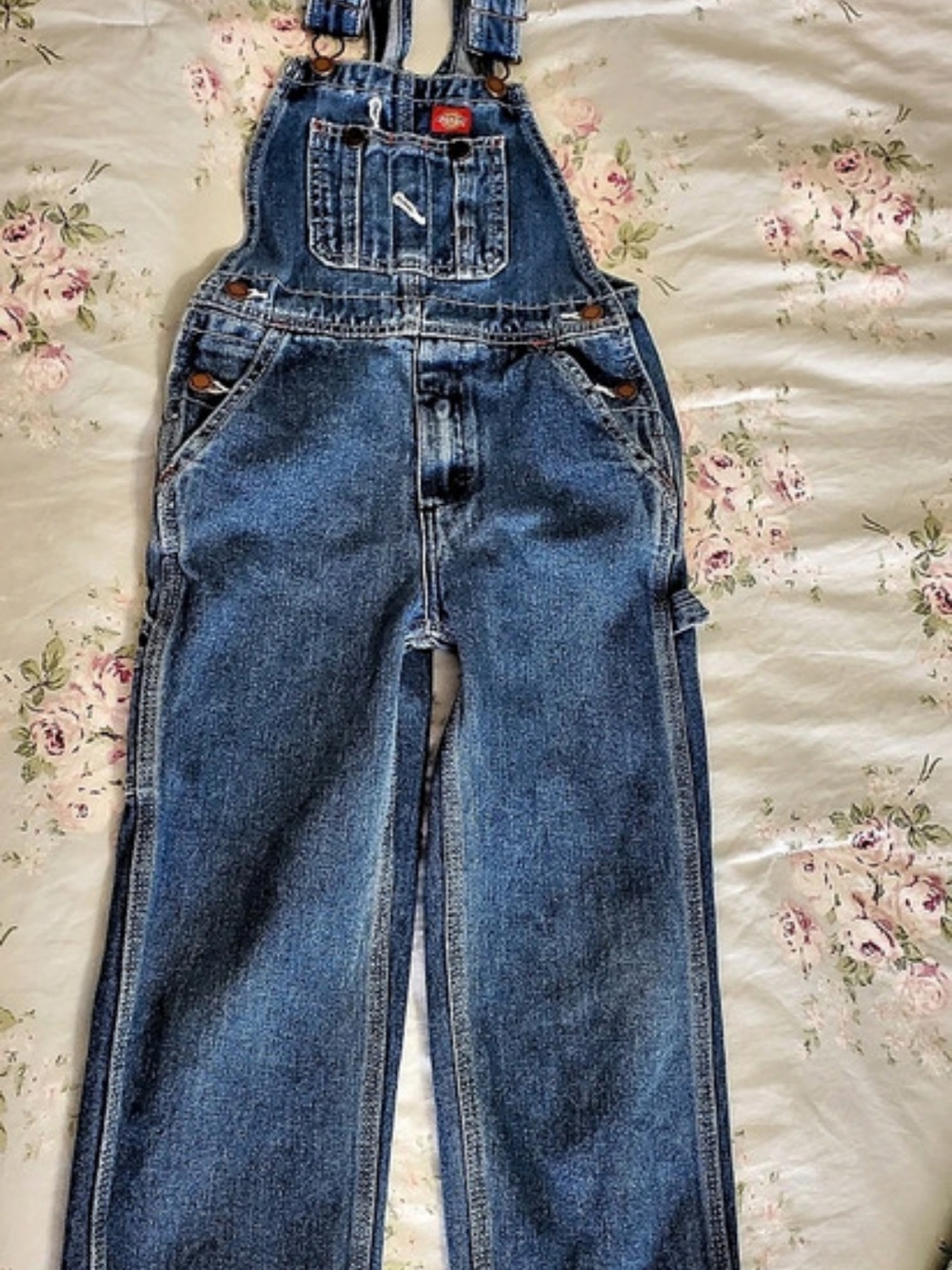 100% Cotton! Dickie's Denim Overalls Blue Size Toddler Medium 5/6.